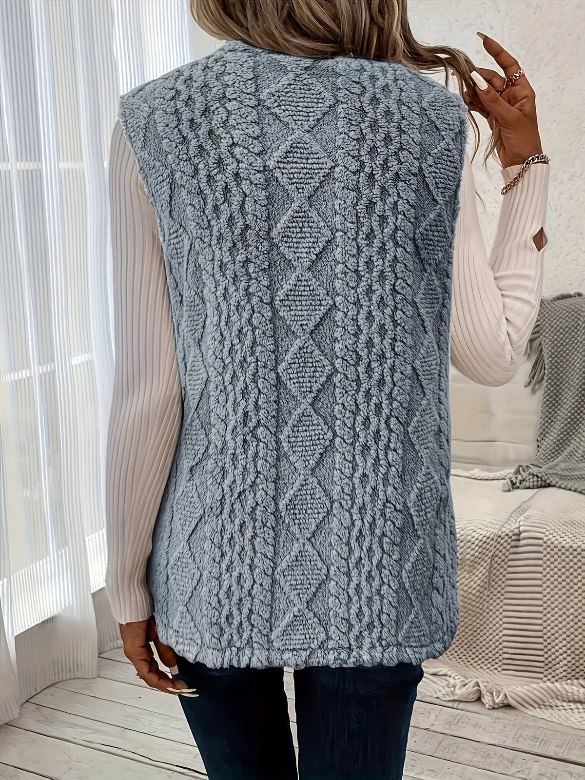 Maya | Women's Textured Longline Sleeveless Vest