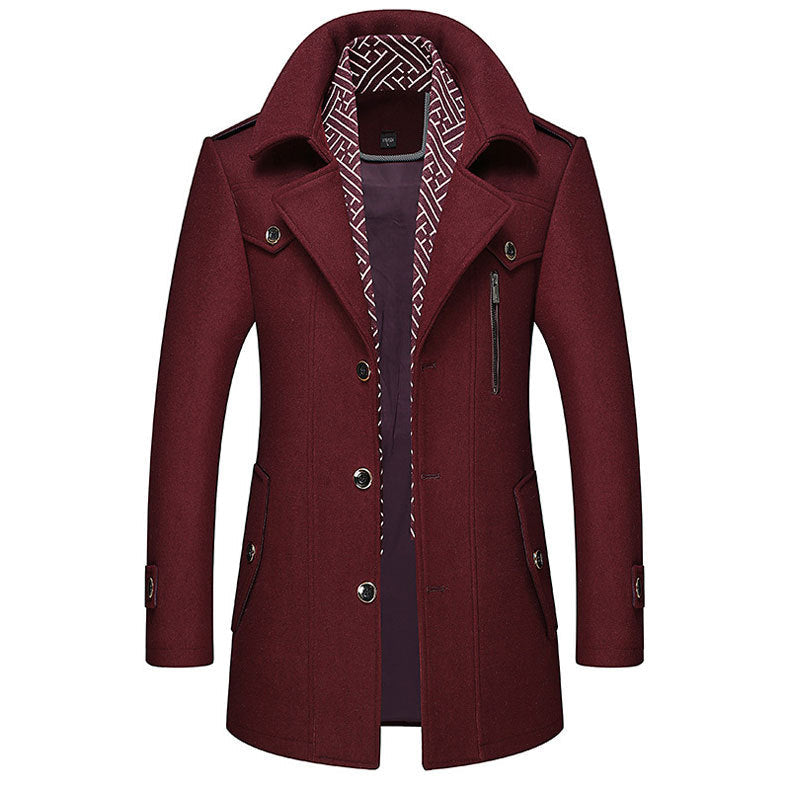 Men’s Tailored Trench Coat with Elegant Lining