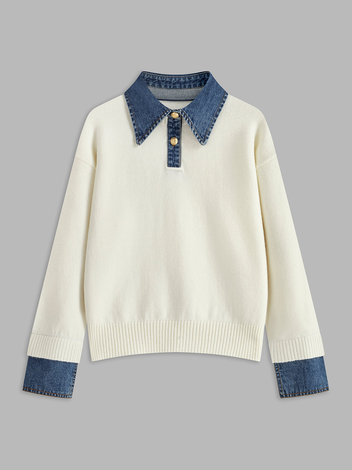Noelle | Warm 2-In-1 Panel Lapel Knit Sweater