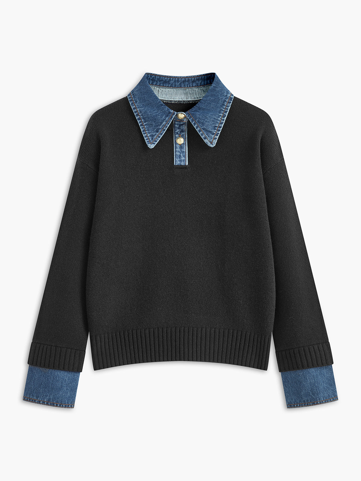 Noelle | Warm 2-In-1 Panel Lapel Knit Sweater