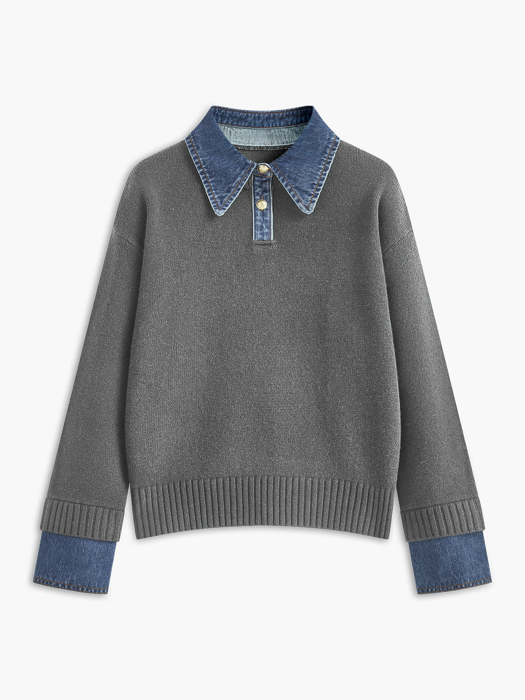 Noelle | Warm 2-In-1 Panel Lapel Knit Sweater