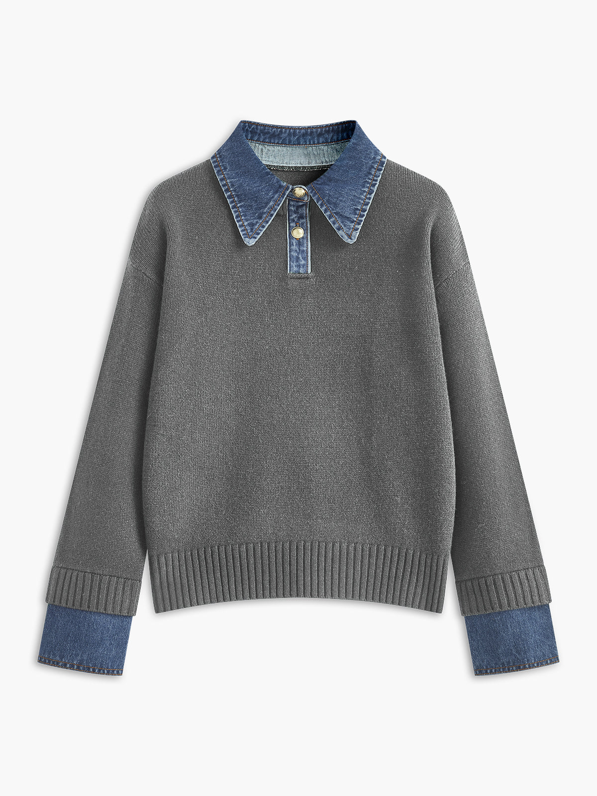 Noelle | Warm 2-In-1 Panel Lapel Knit Sweater