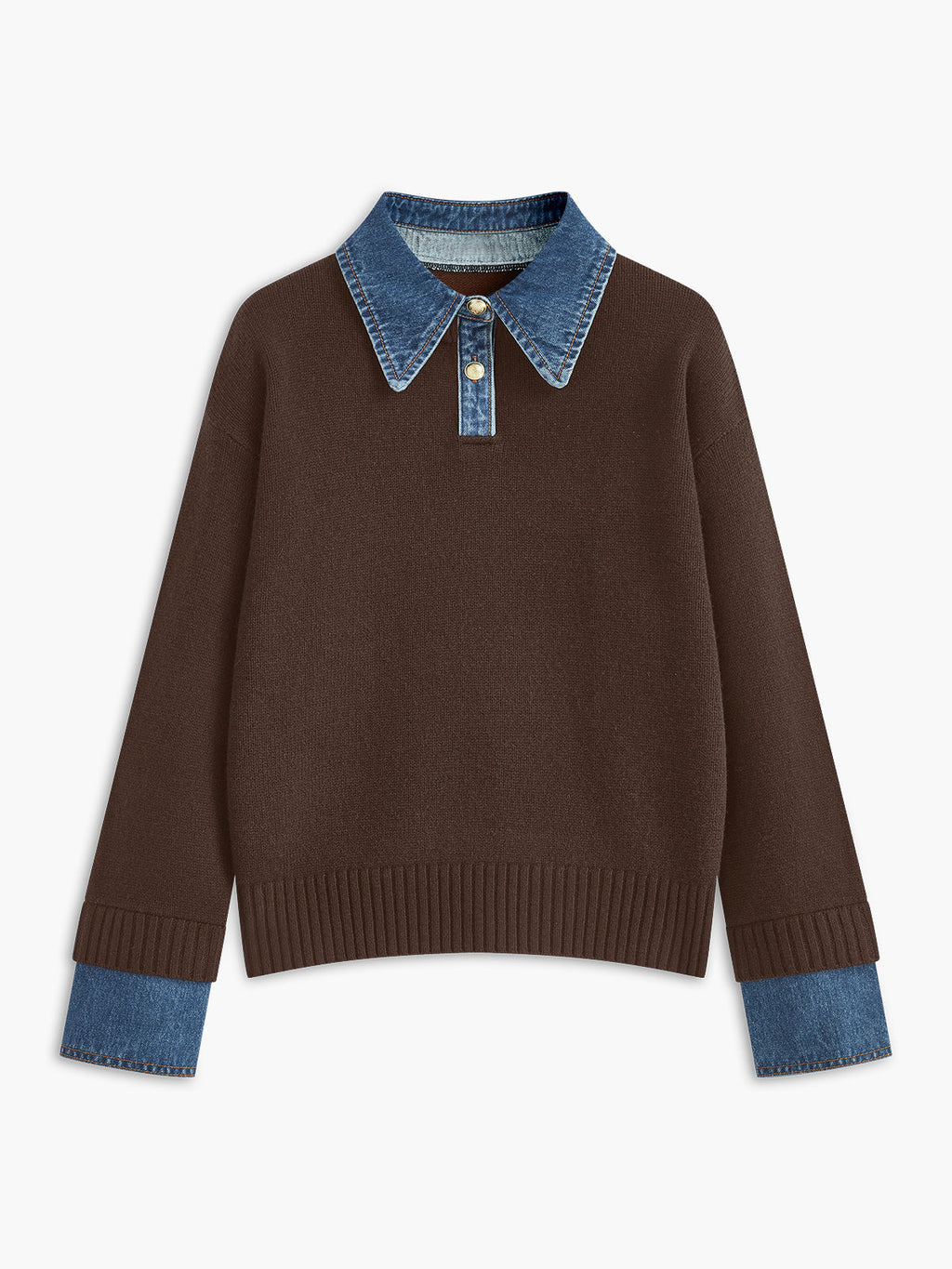 Noelle | Warm 2-In-1 Panel Lapel Knit Sweater