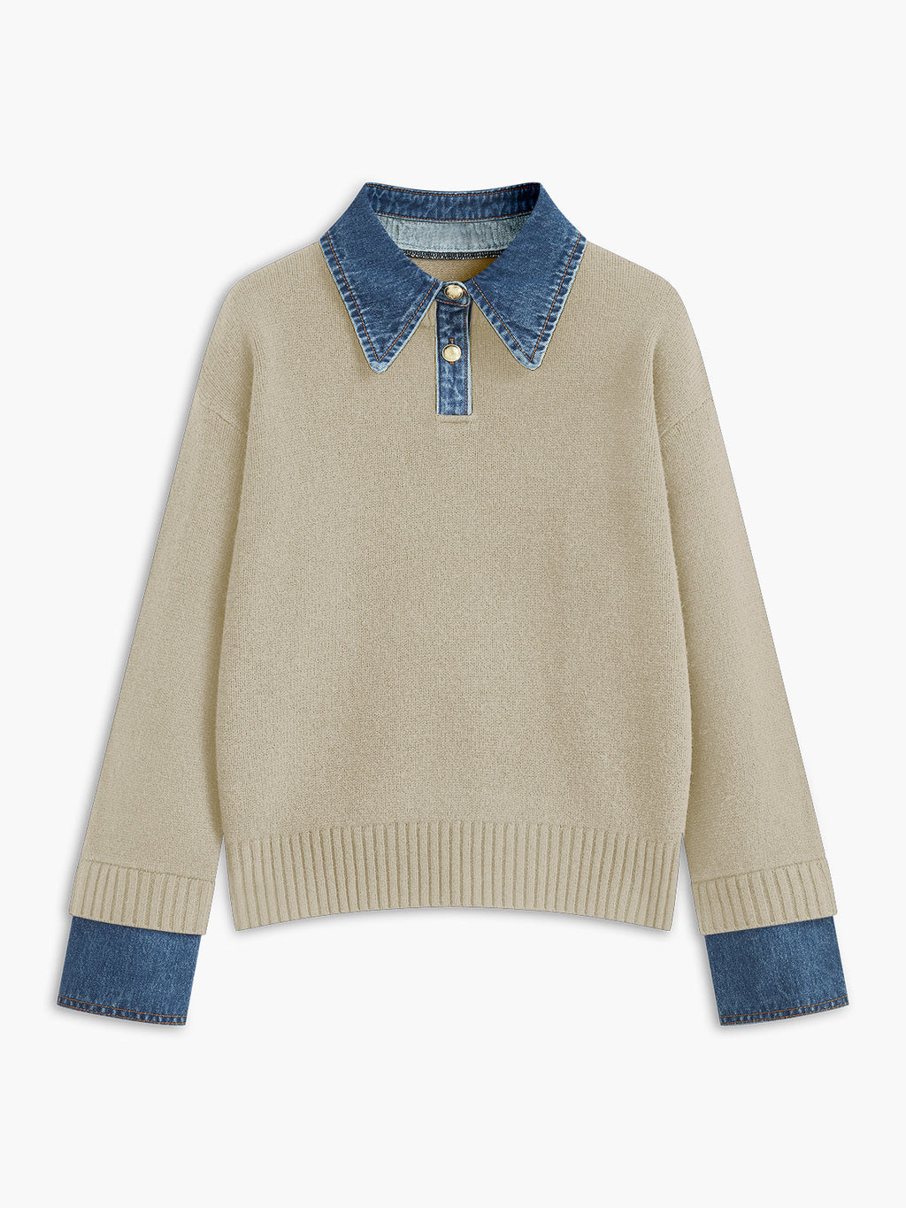 Noelle | Warm 2-In-1 Panel Lapel Knit Sweater