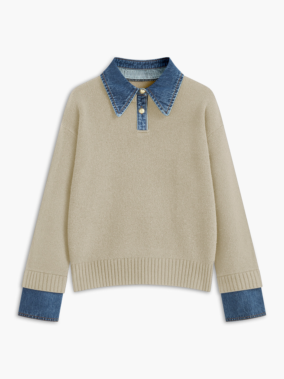 Noelle | Warm 2-In-1 Panel Lapel Knit Sweater