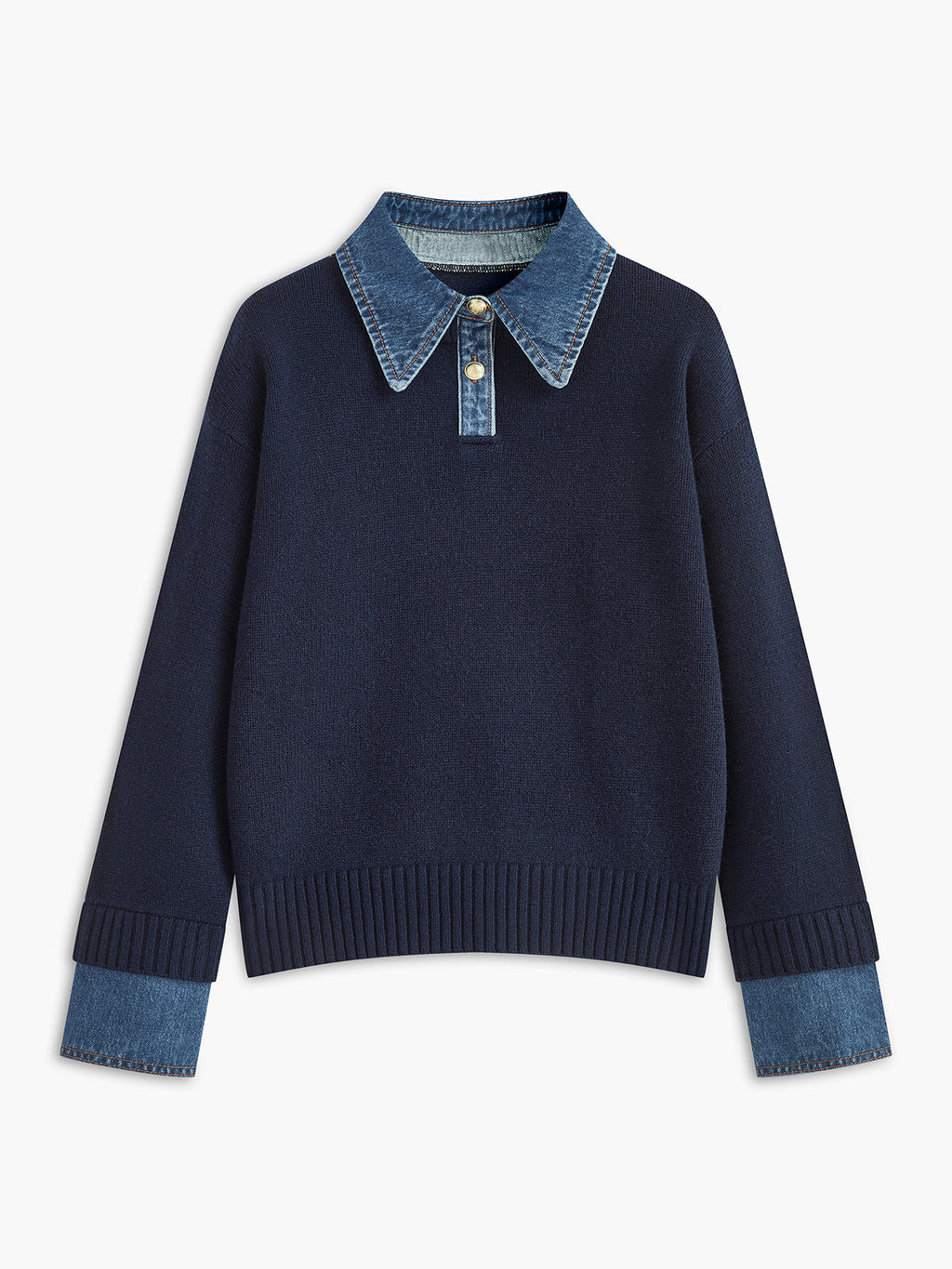 Noelle | Warm 2-In-1 Panel Lapel Knit Sweater