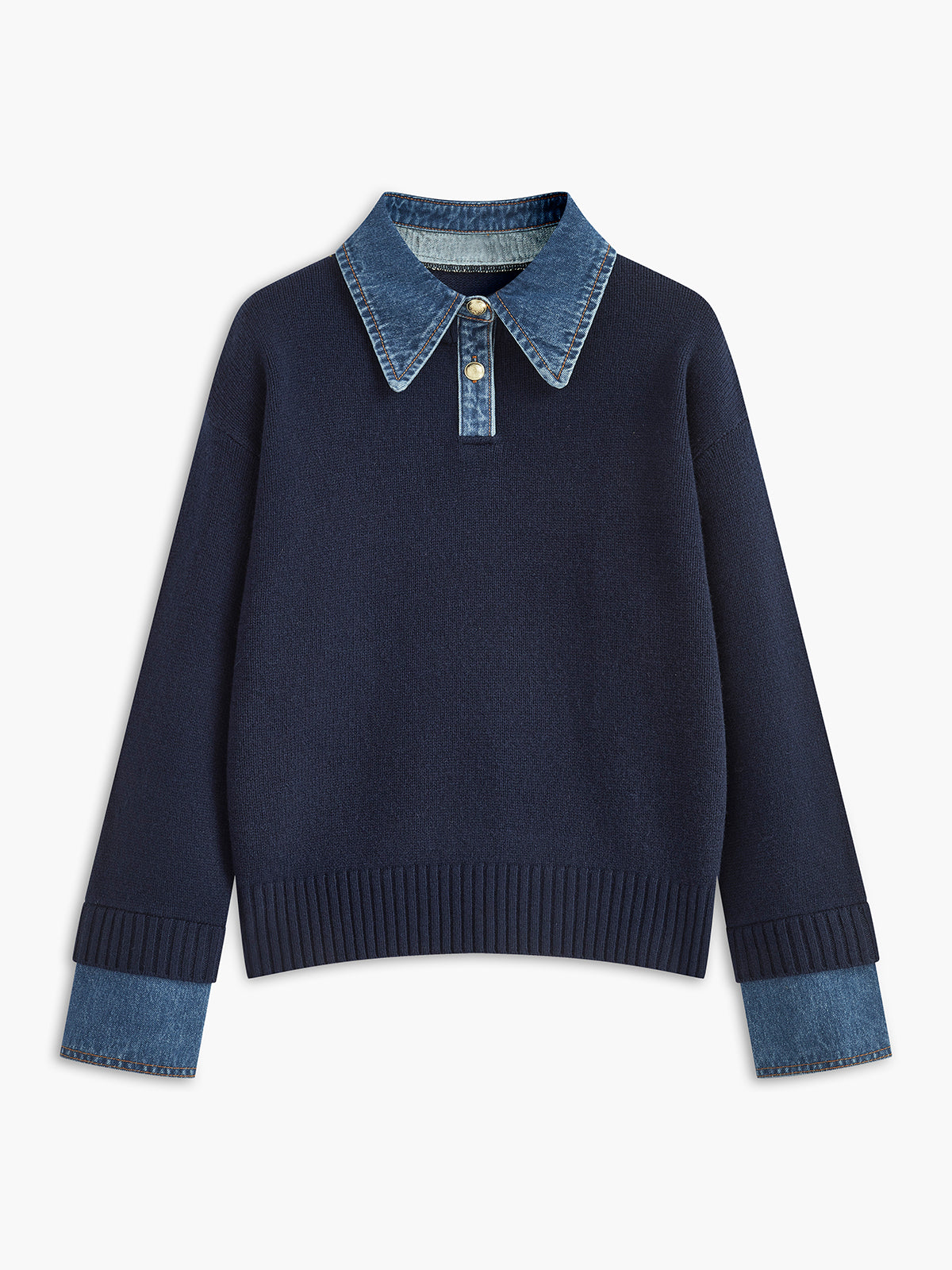 Noelle | Warm 2-In-1 Panel Lapel Knit Sweater