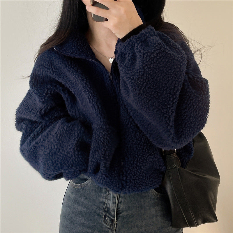 Women’s Fluffy Fleece Zip-Up Jacket