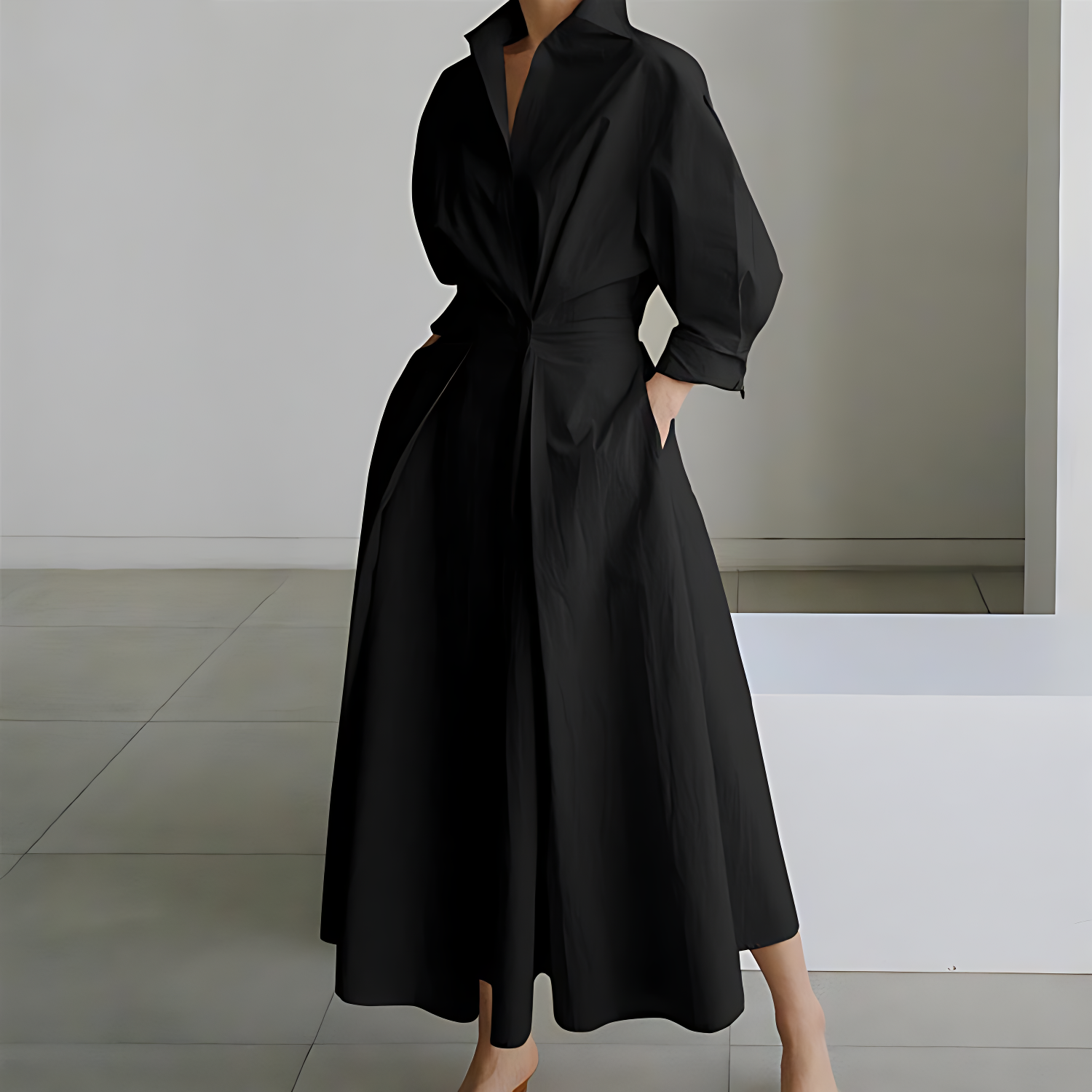 Women’s Button-Up Maxi Shirt Dress
