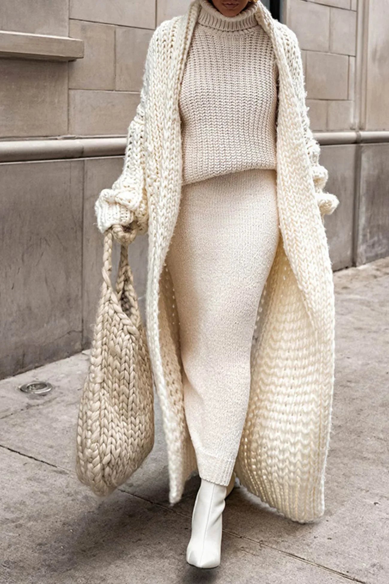 Women’s Chunky Knit Maxi Cardigan