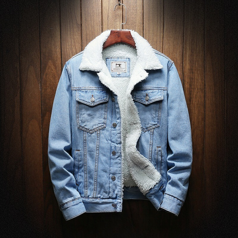 Men’s Denim Jacket with Warm Sherpa Lining