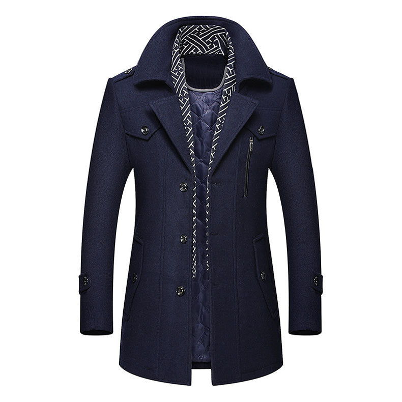 Men’s Tailored Trench Coat with Elegant Lining