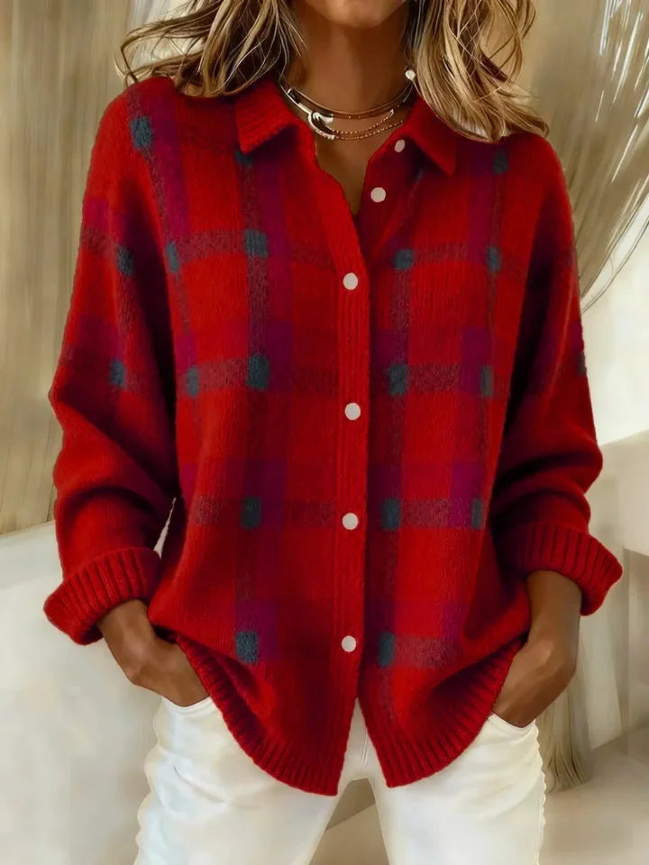 Anny | Checked Knit Sweater For Women