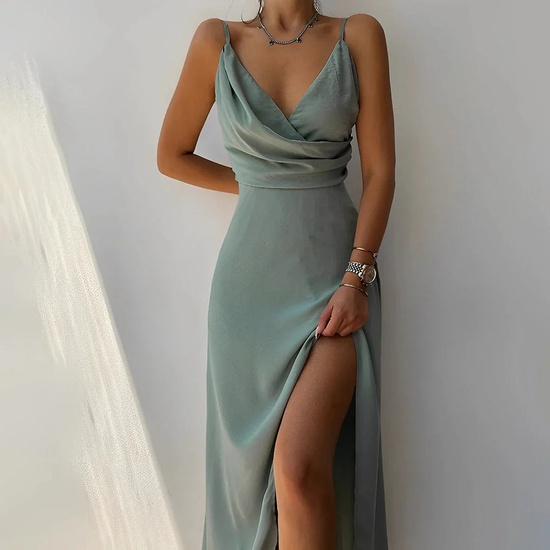 Harper - Sophisticated Maxi Dress with Side Slit for Women