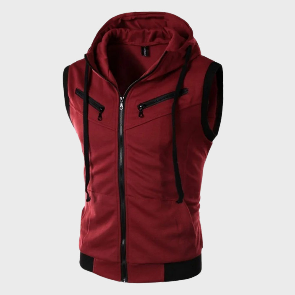 Launo | Sleeveless Hooded Cardigan For Men