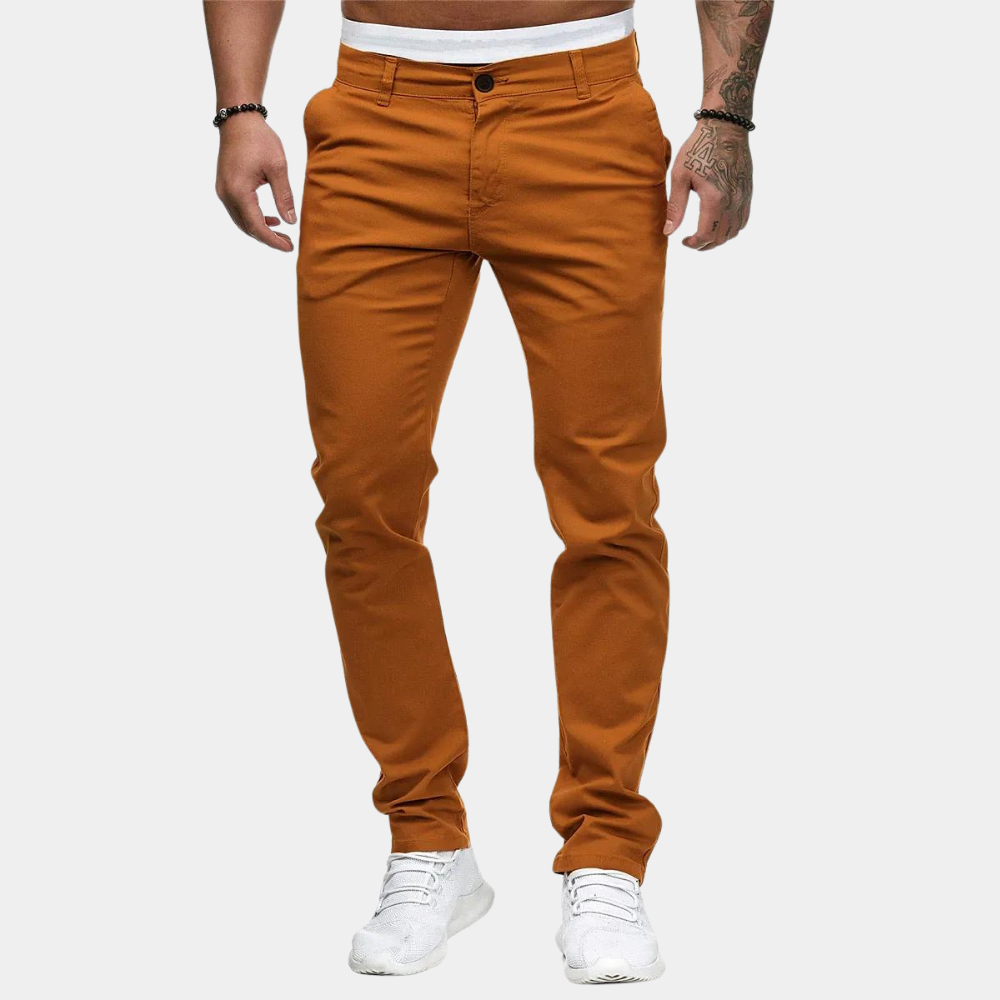 William | Slim Fit Chino Trousers with Side Pockets for Men