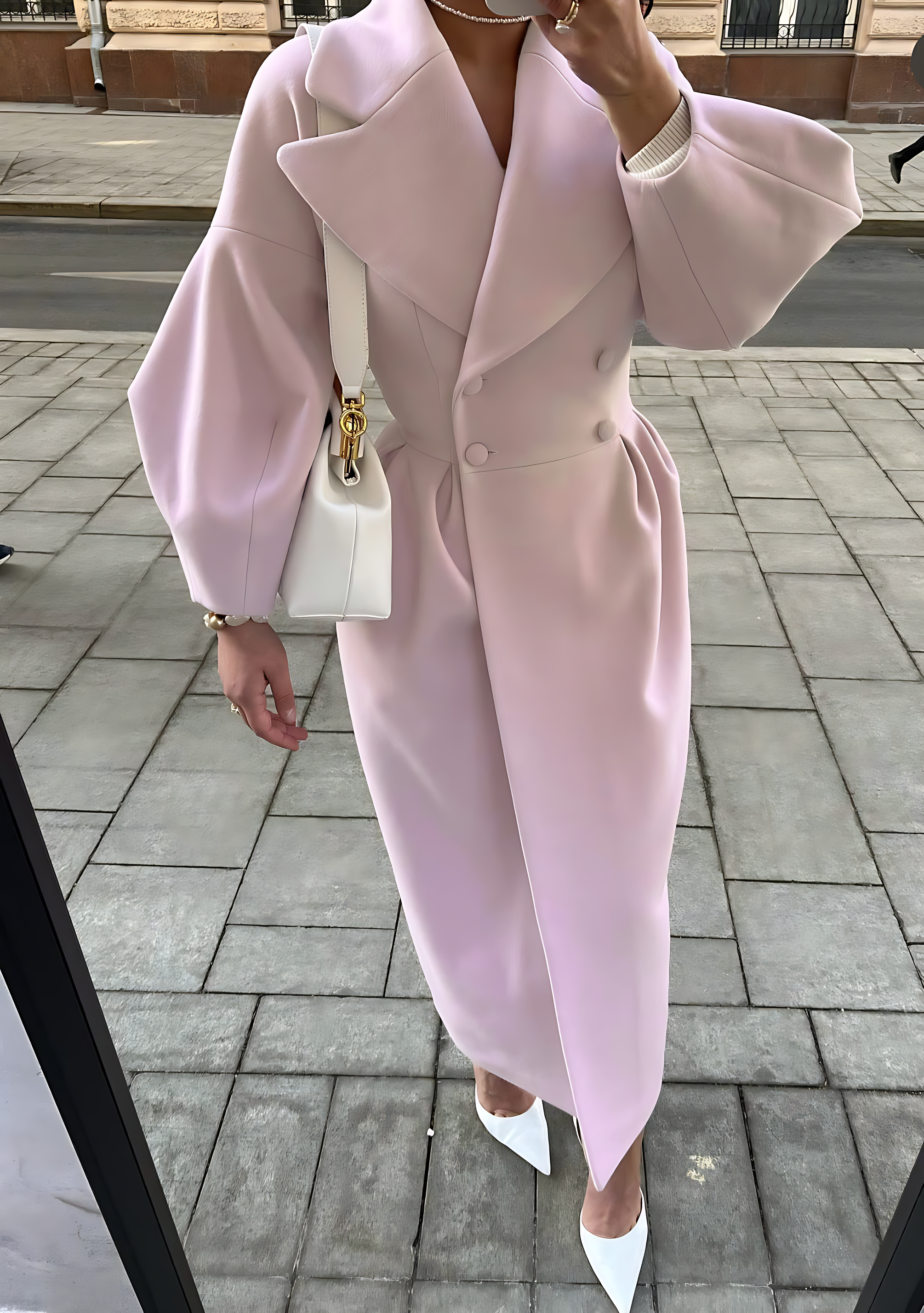 Women’s Double-Breasted Long Trench Coat