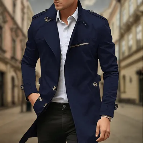 Said | Waterproof Double-Breasted Trench Coat for Men