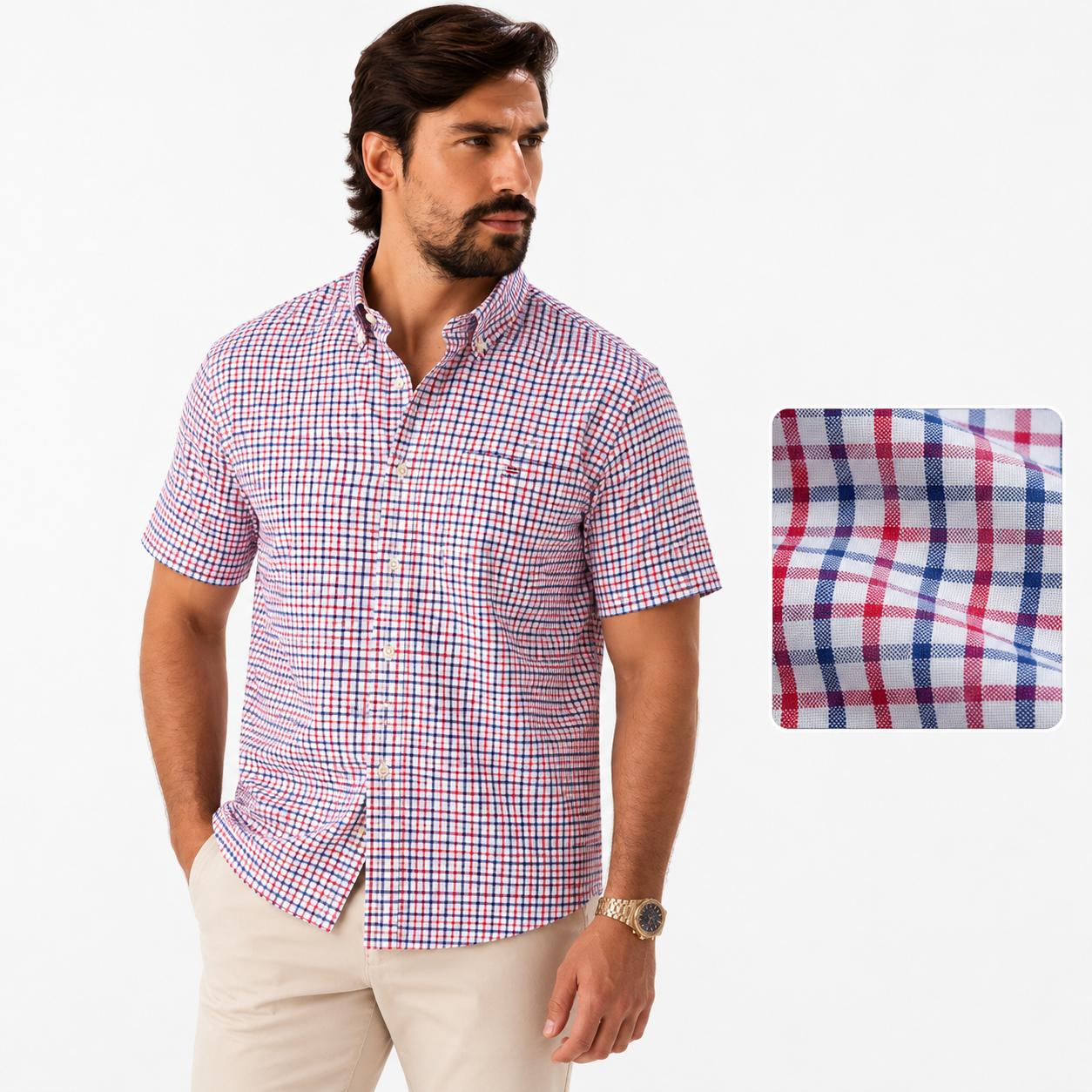 Micah | Men's Oxford Cotton Short-Sleeve Summer Shirt
