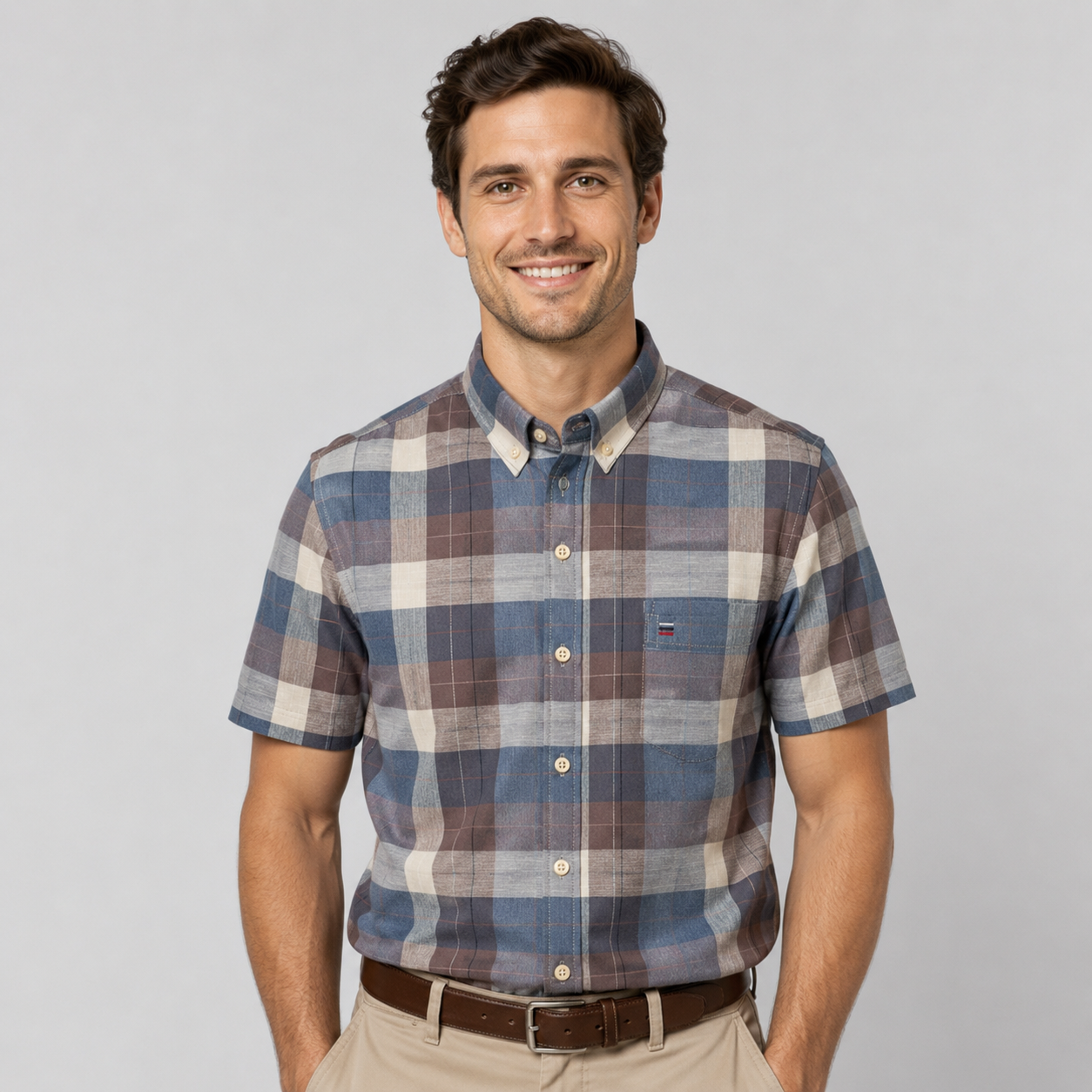 Micah | Men's Oxford Cotton Short-Sleeve Summer Shirt