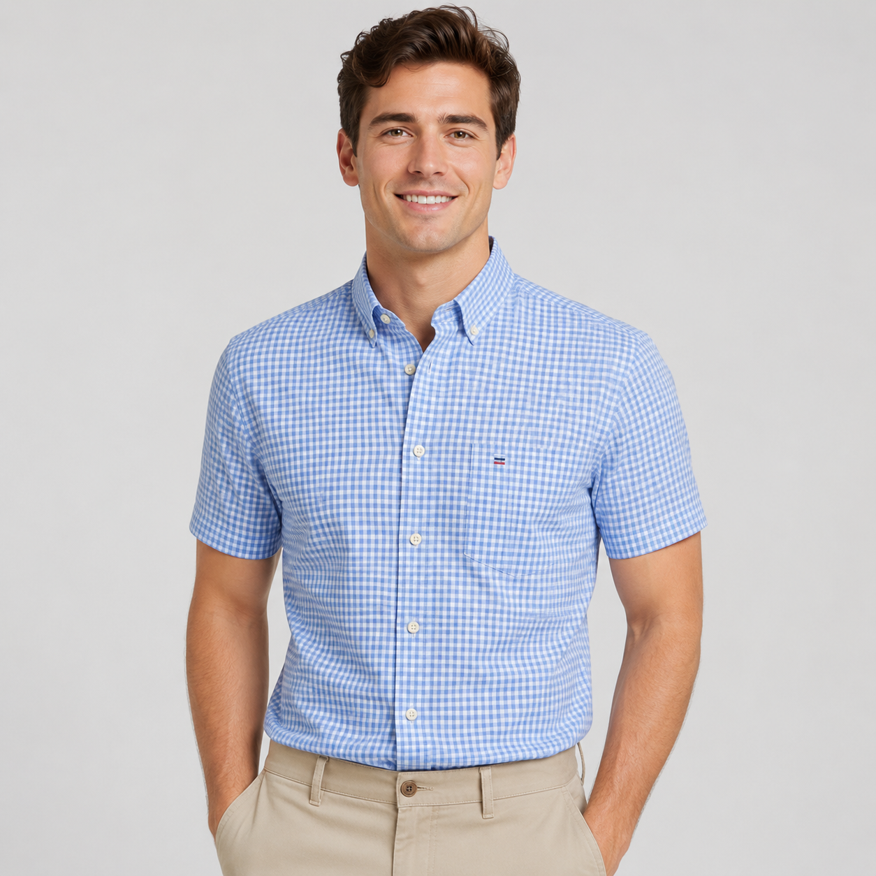 Micah | Men's Oxford Cotton Short-Sleeve Summer Shirt