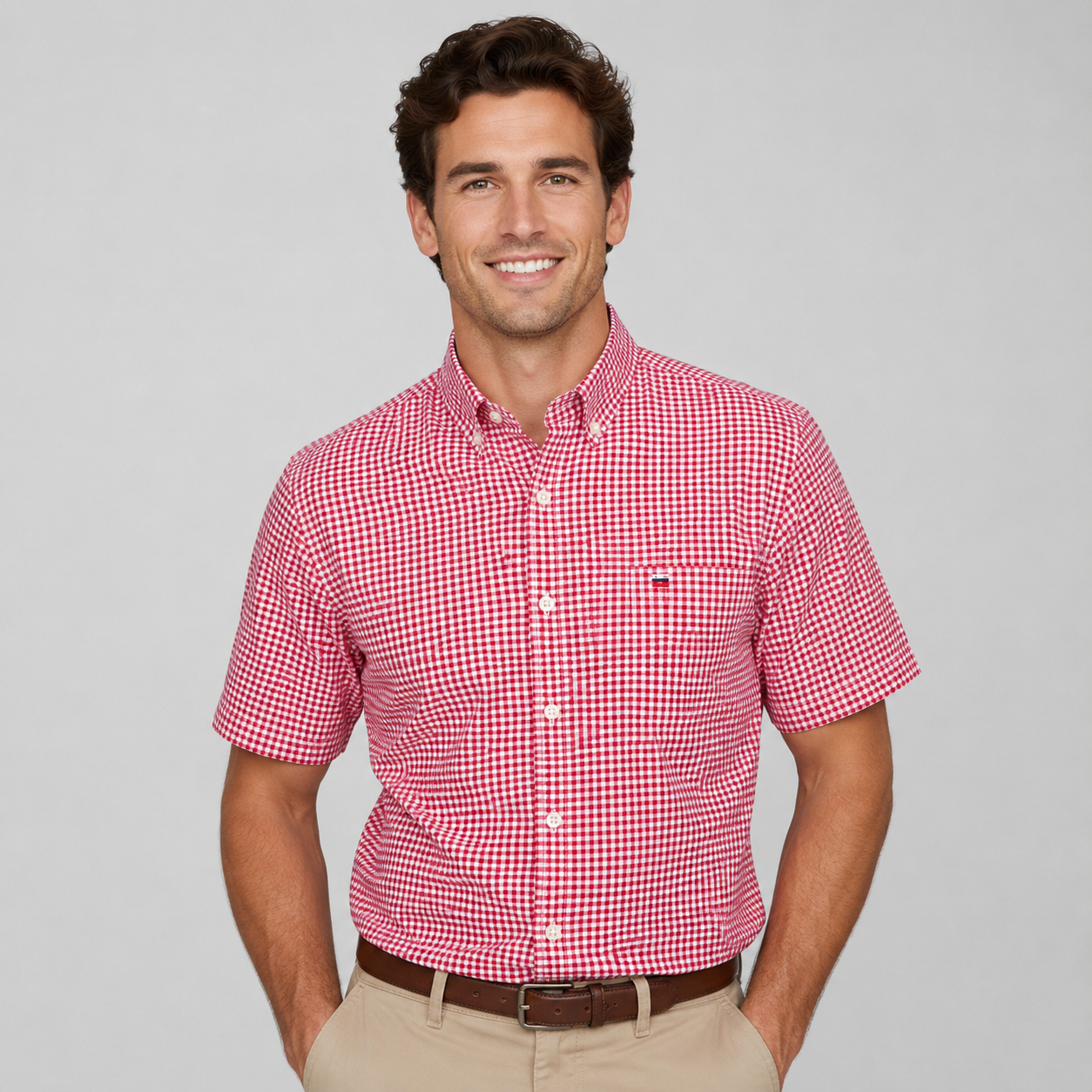 Micah | Men's Oxford Cotton Short-Sleeve Summer Shirt