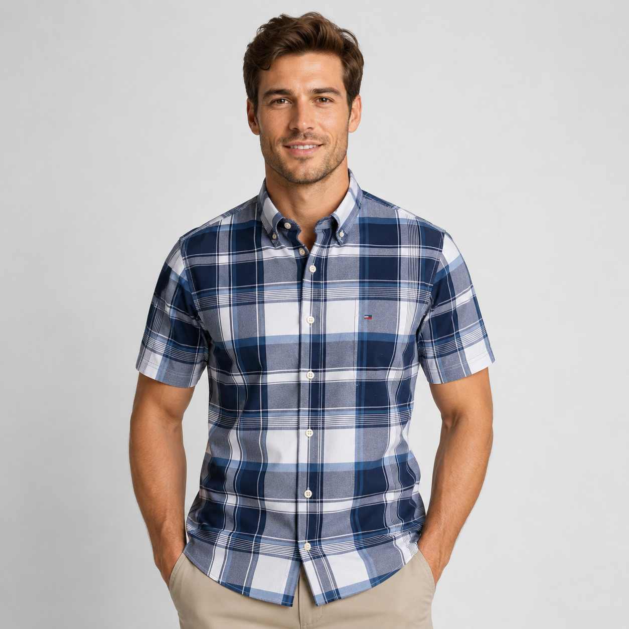 Micah | Men's Oxford Cotton Short-Sleeve Summer Shirt