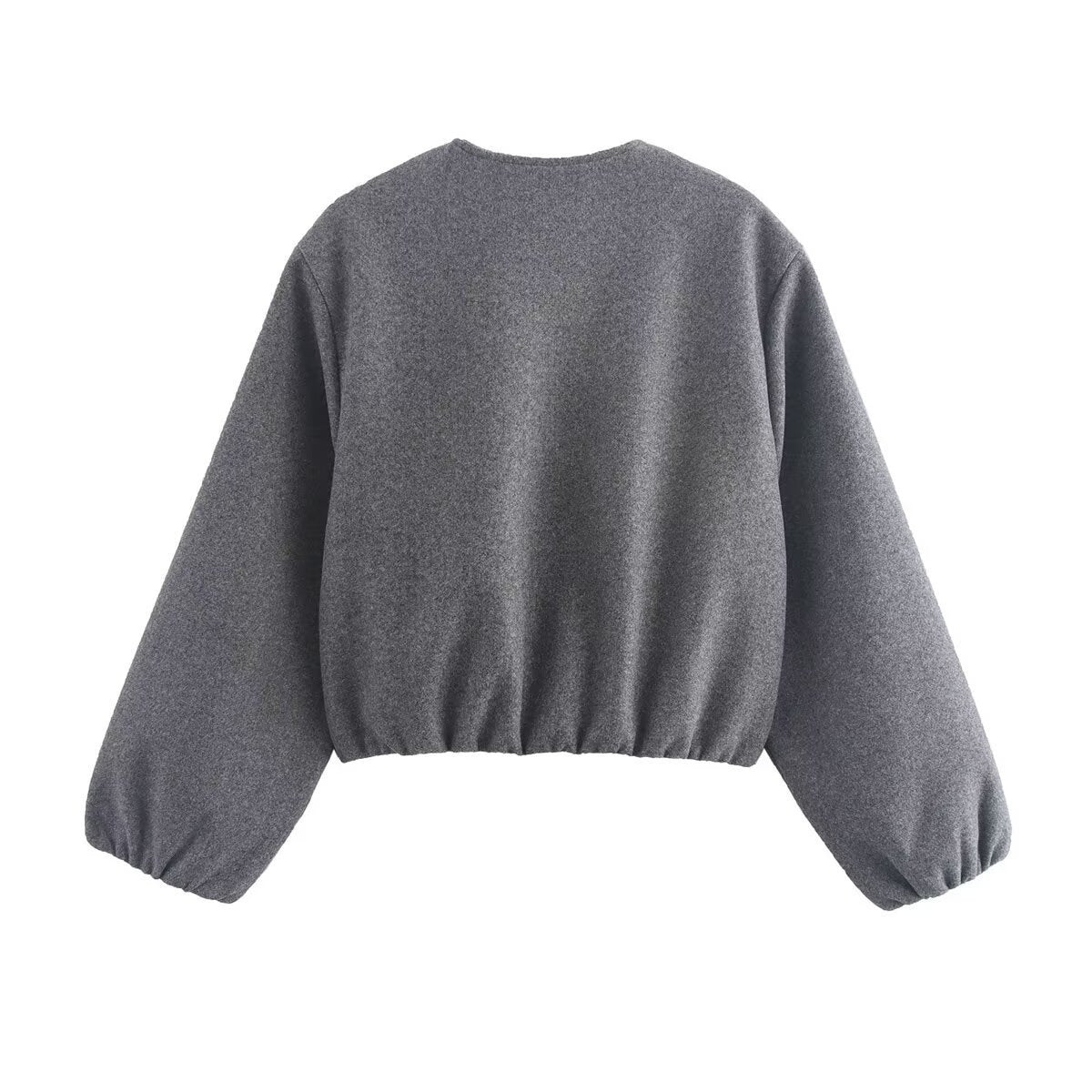 Beth | Cropped Relaxed Bomber Jacket With Elasticated Hem And Cuffs
