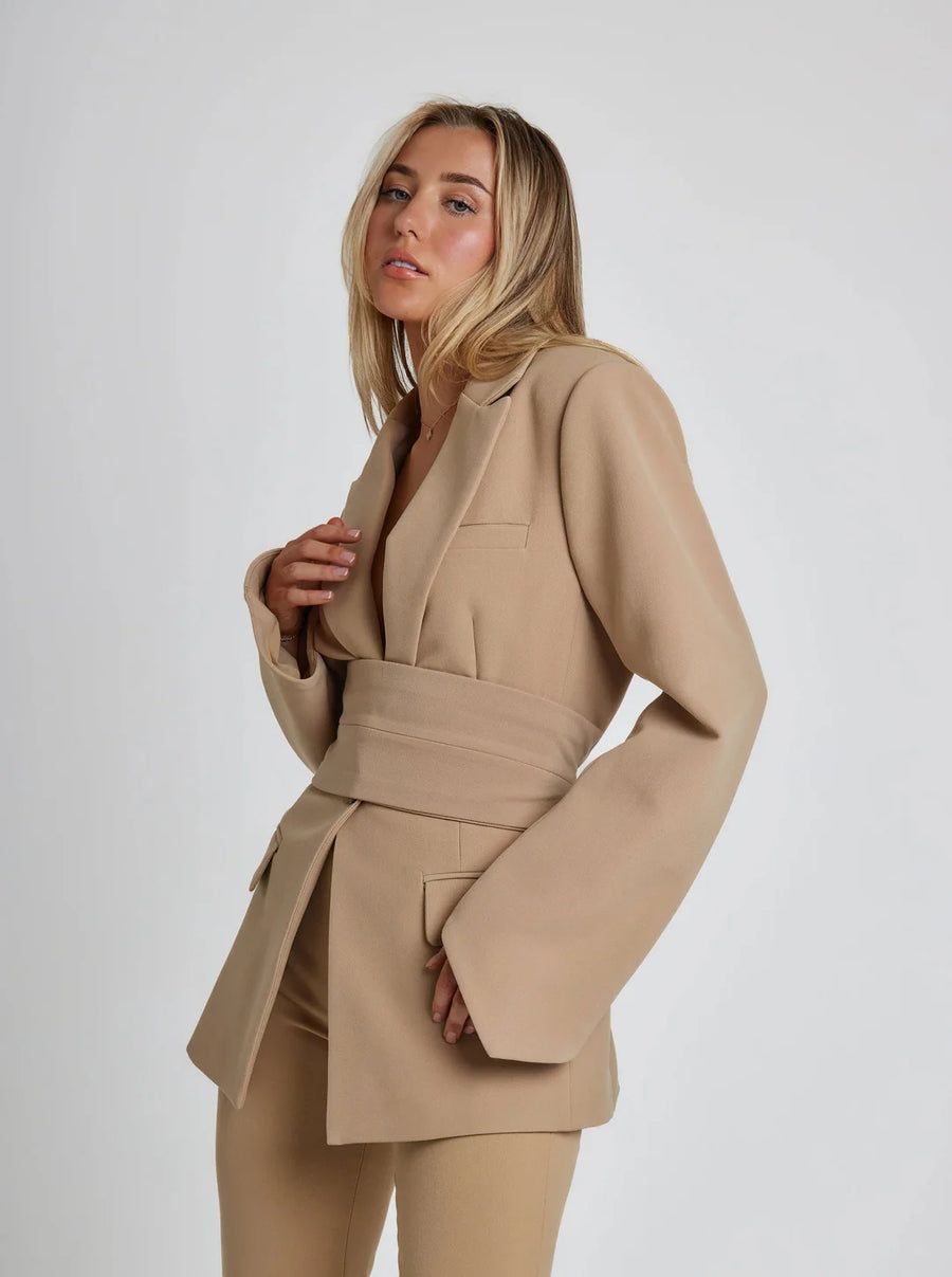 Elegant Belted Blazer for Women