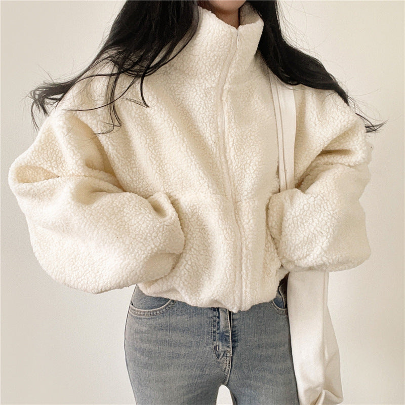 Women’s Fluffy Fleece Zip-Up Jacket