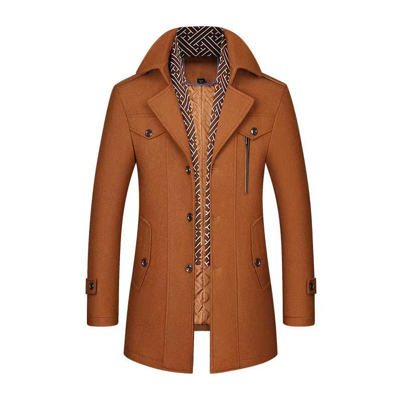 Men’s Tailored Trench Coat with Elegant Lining