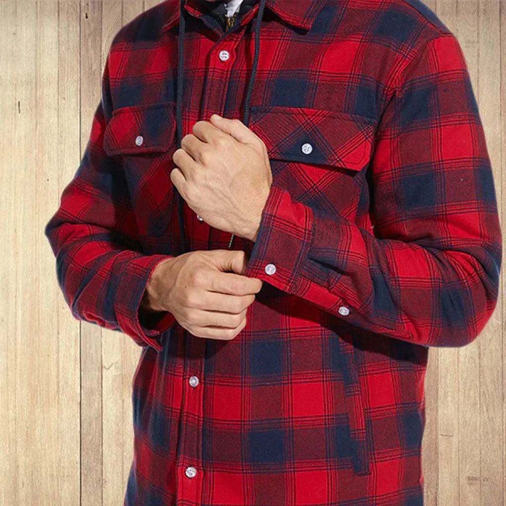 Ender | Men's Hooded Plaid Jacket with Classic Design