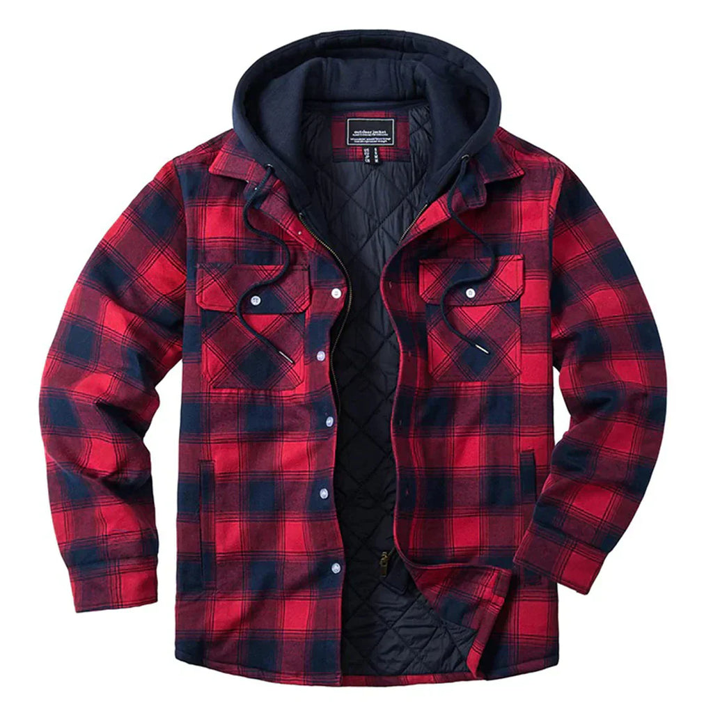 Ender | Men's Hooded Plaid Jacket with Classic Design