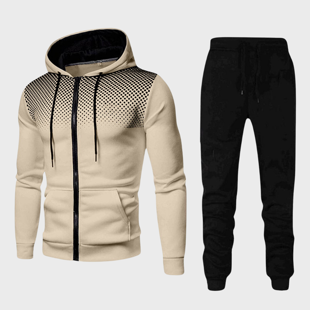 Herleif | Men's Tracksuit with Hooded Vest and Slim Fit Design