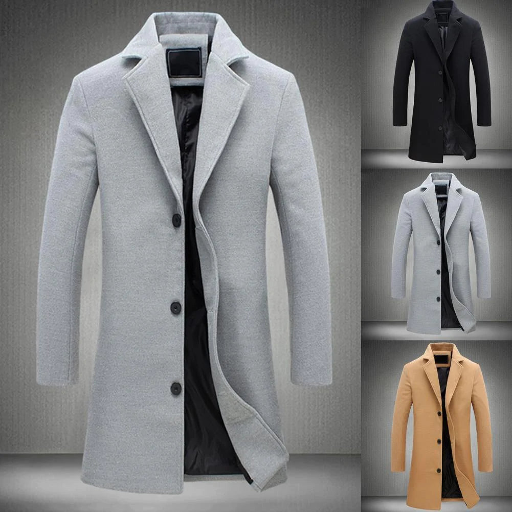 Agam | Elegant Long Winter Coat for Men