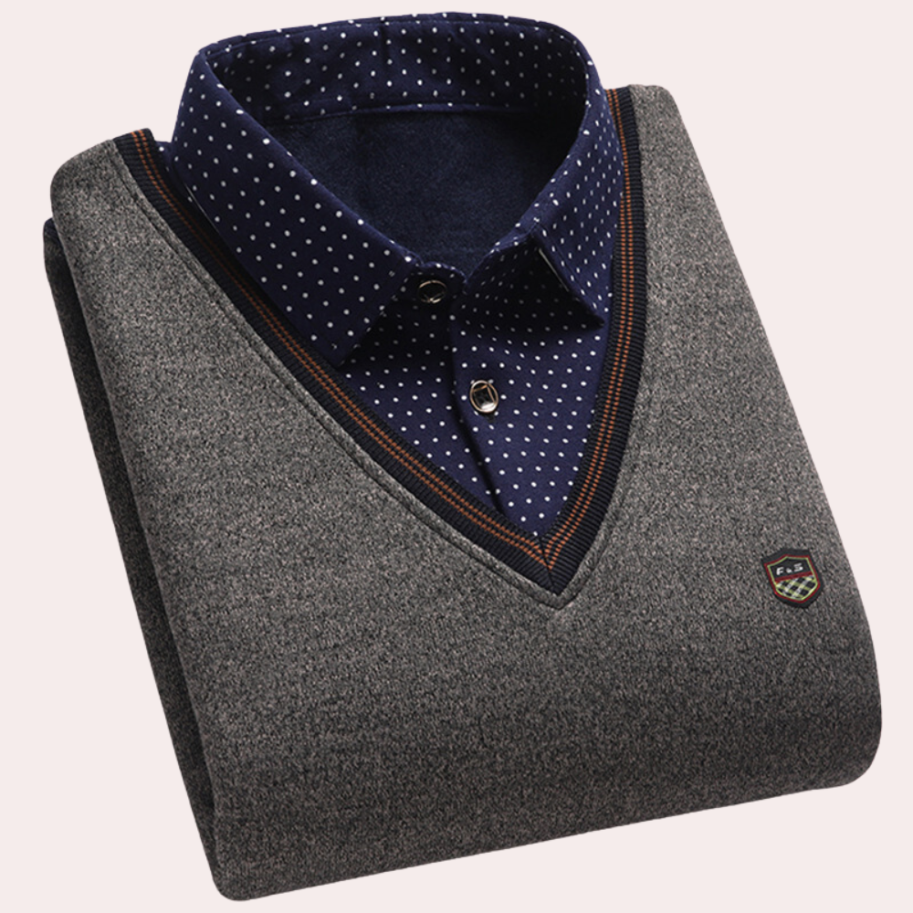 Norbert | Shirt Collar Sweater in Soft Breathable Fabric for Men