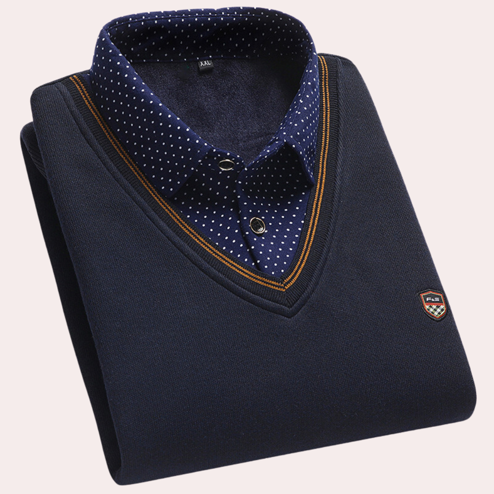 Norbert | Shirt Collar Sweater in Soft Breathable Fabric for Men