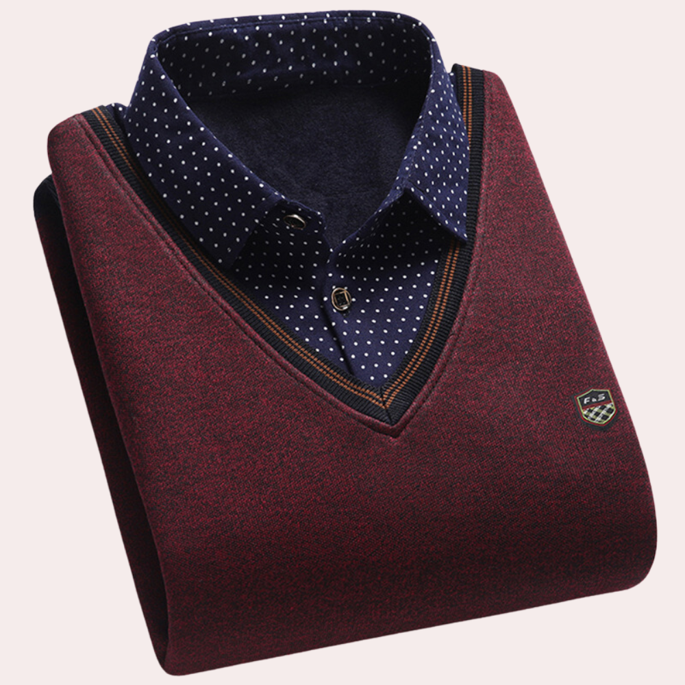 Norbert | Shirt Collar Sweater in Soft Breathable Fabric for Men