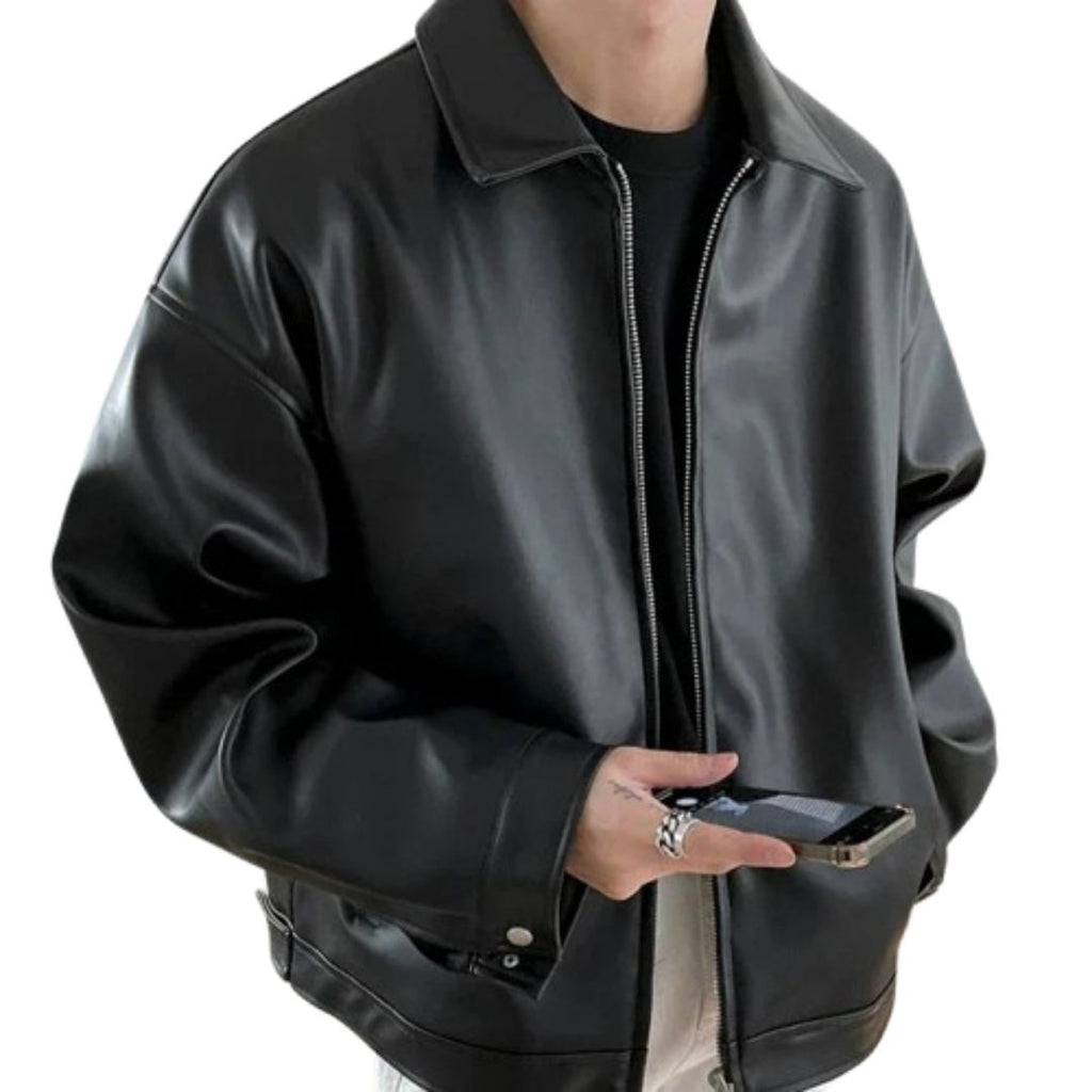 Gavin | Men’s Streetwear Oversized Leather  Bomber Jacket