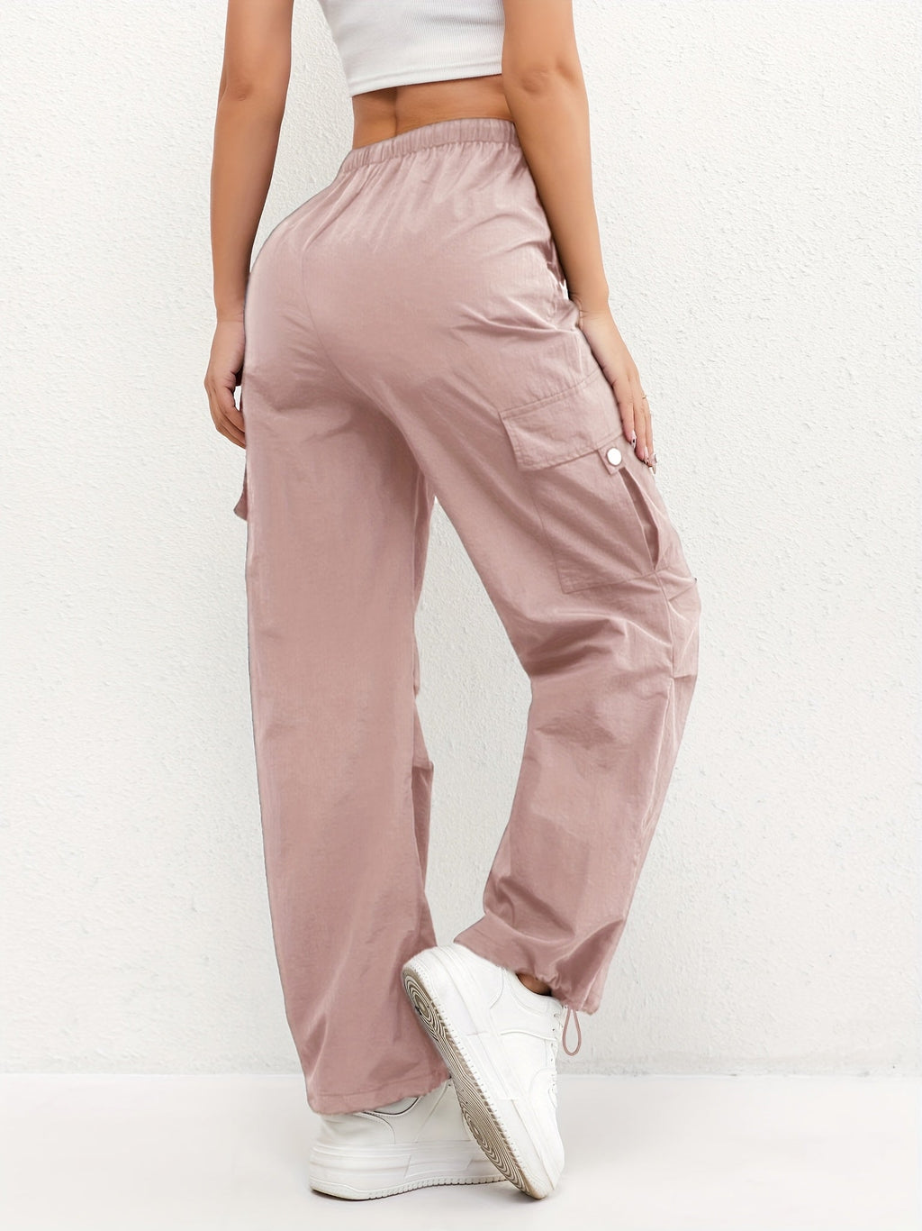 Rylee | Relaxed Cargo Trousers With Elasticated Waist And Drawstring Hem