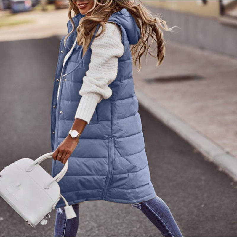 Adaline | Long Winter Vest for Women