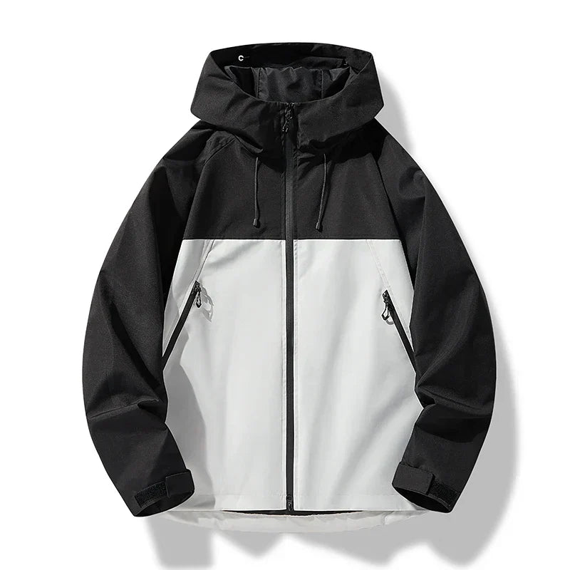 William | Men'S Waterproof Windproof Raincoat With Adjustable Hood And Zip Pockets