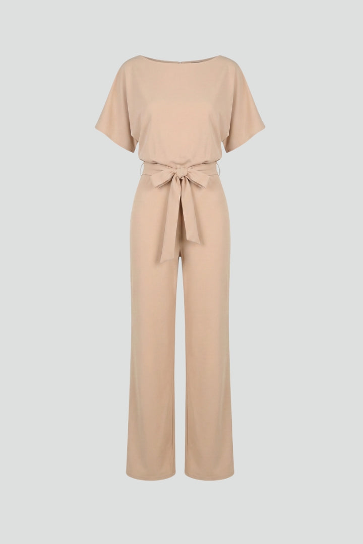 Anne | Women’s Jumpsuit With Belt And Wide Legs