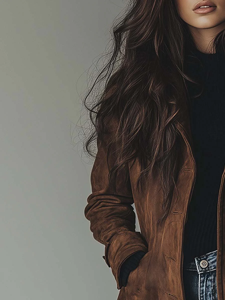 Avery | Vintage Suede Trench Coat