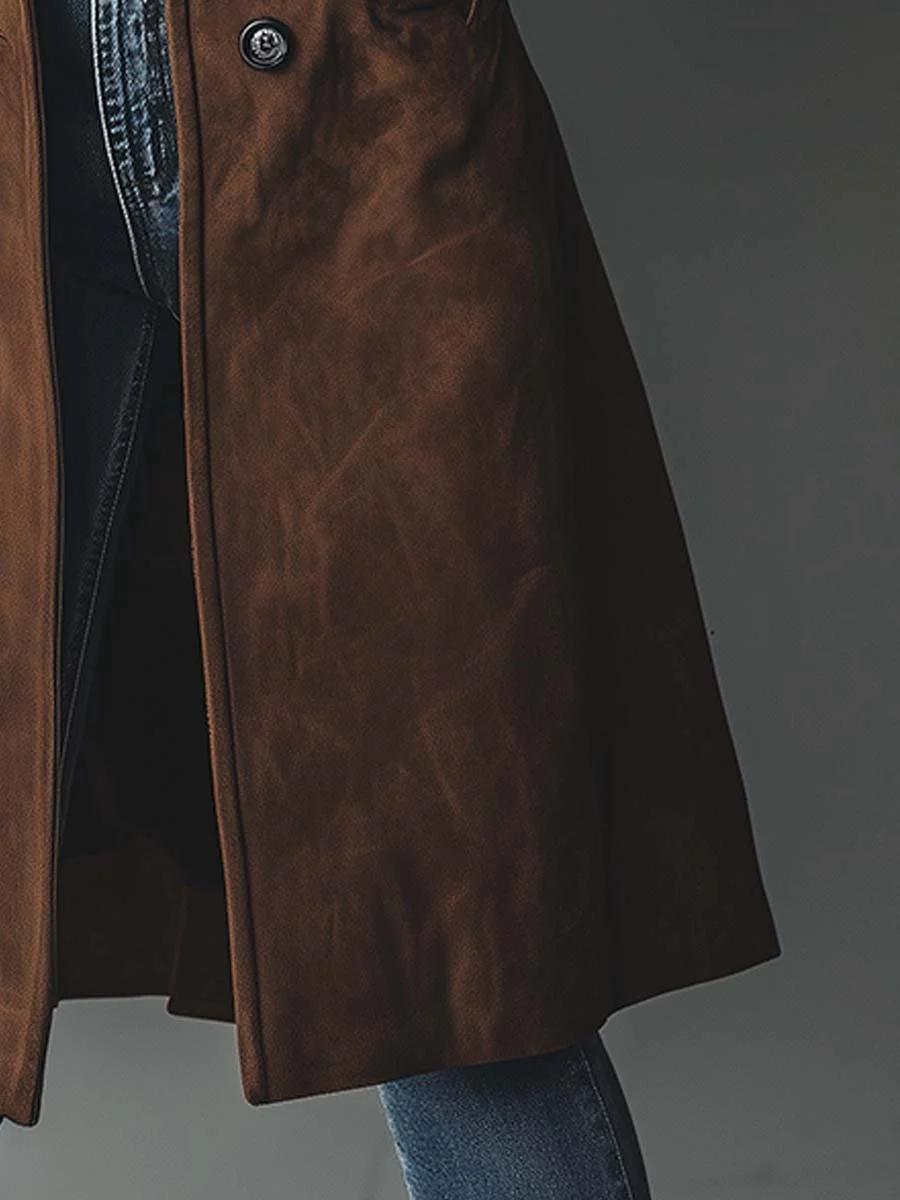 Avery | Vintage Suede Trench Coat