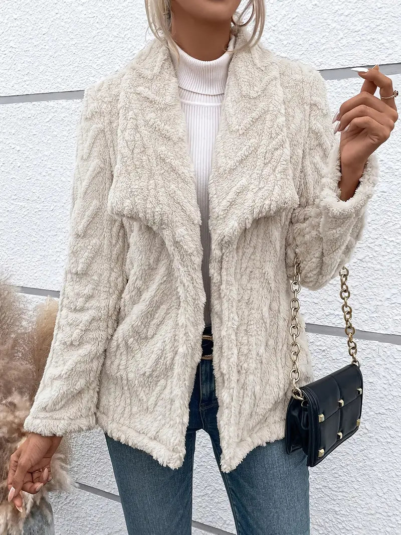 Lunarae | White Fleece Jacket for Women
