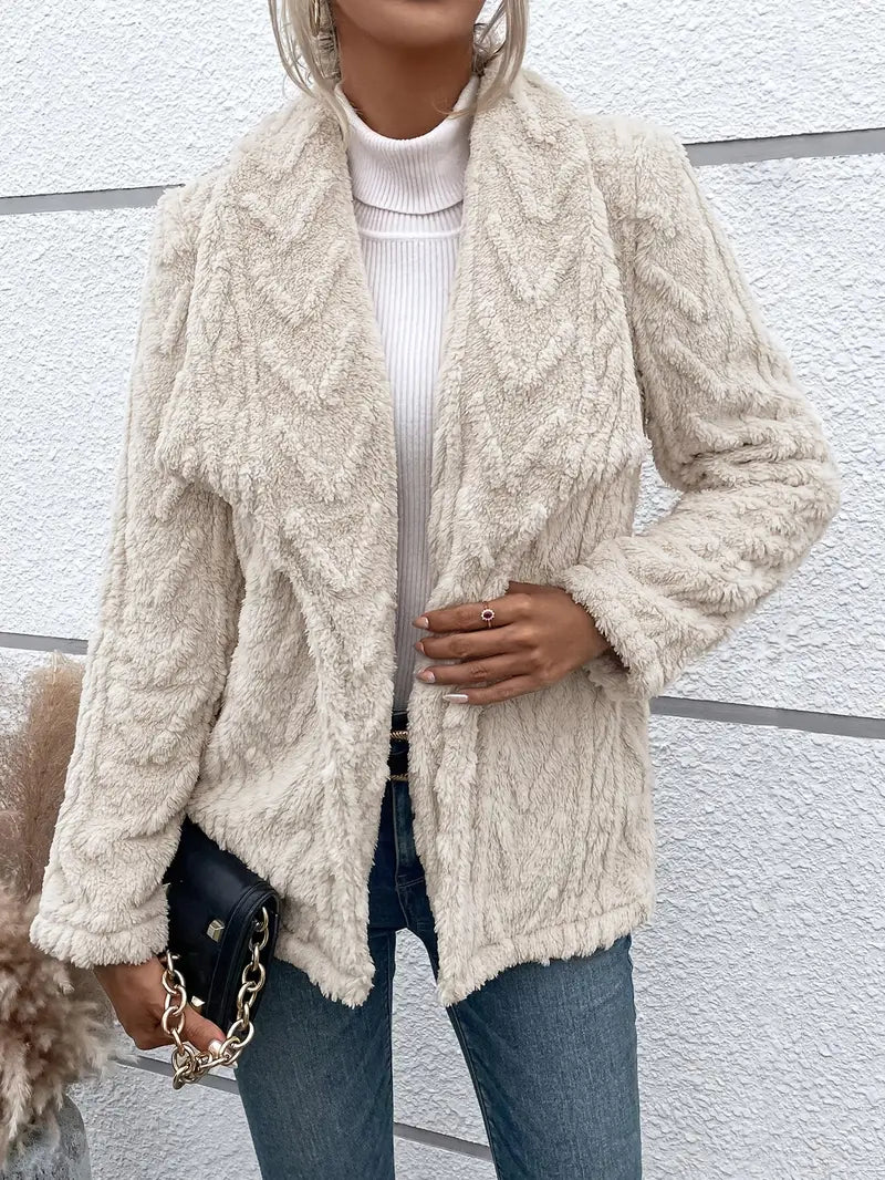 Lunarae | White Fleece Jacket for Women
