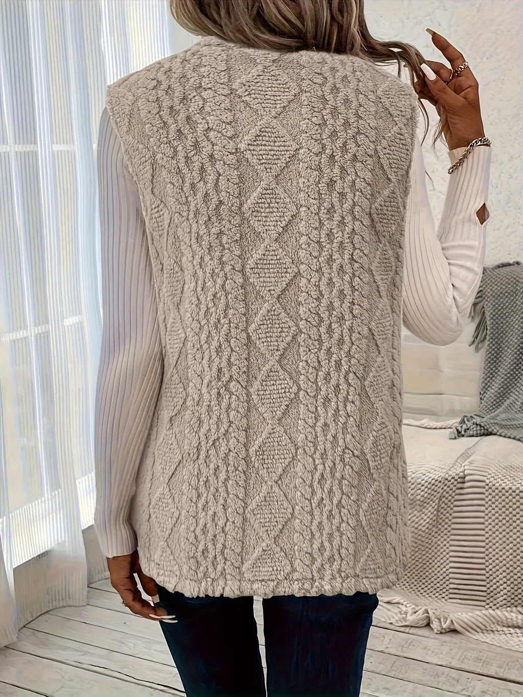 Maya | Women's Textured Longline Sleeveless Vest