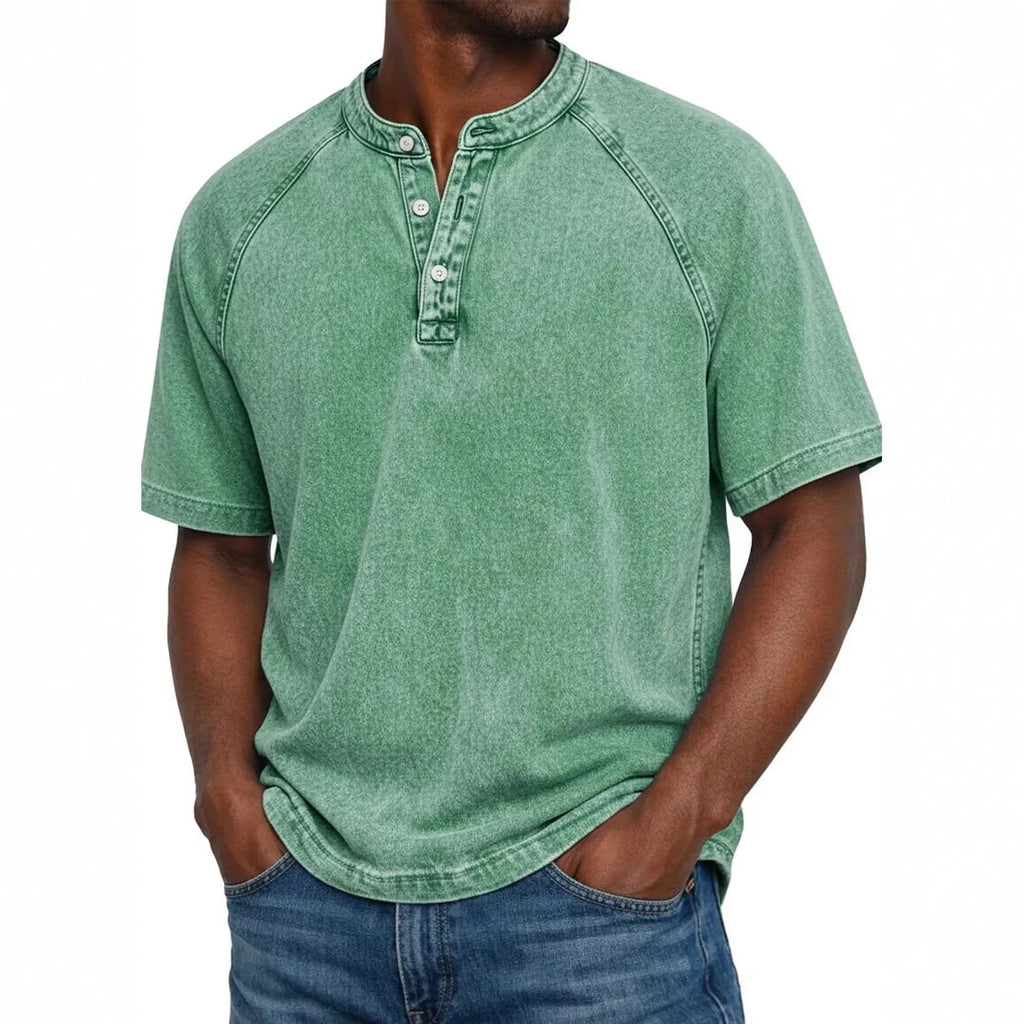 Theo | Vintage Raglan Henley T Shirt