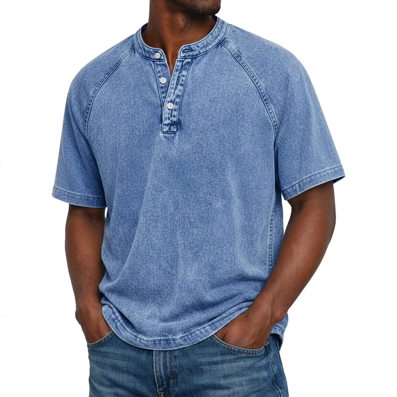 Theo | Vintage Raglan Henley T Shirt